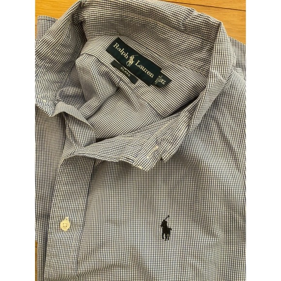 Ralph Lauren Blake XXL Mens Blue White Gingham Checkered Button Down Shirt - Picture 1 of 5